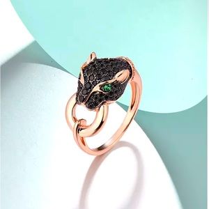 Black Panther Rose Gold Ring 925